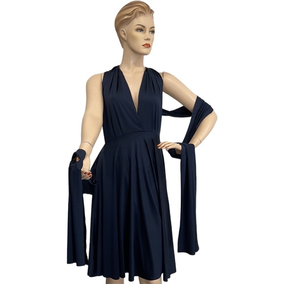 Dresses & Skirts - Navy Blue Transitional Wrap Infinity Dress